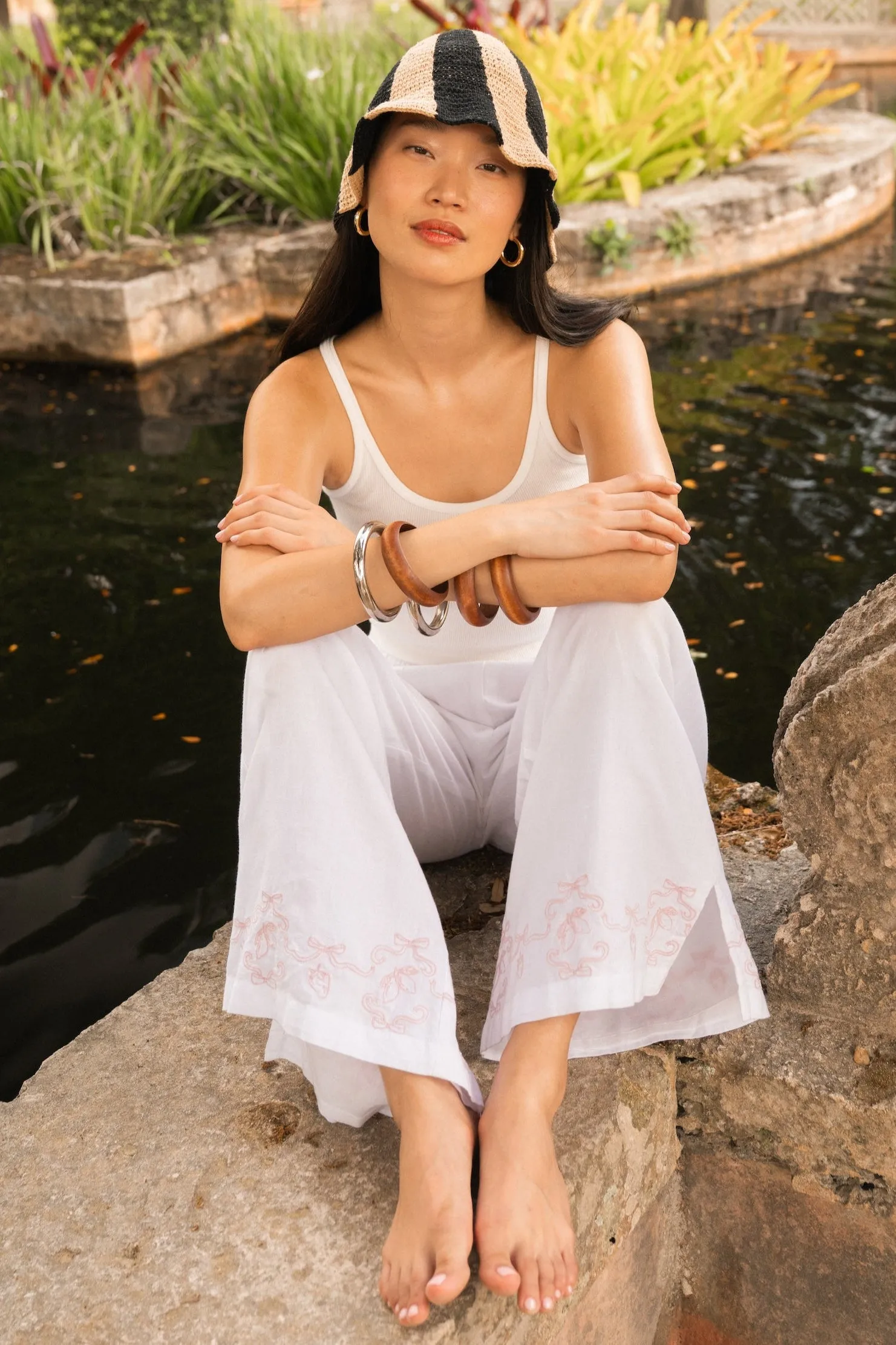 Lemon Bow Embroidery Chloe Pant sold by Roller Rabbit product image thumbnail 2