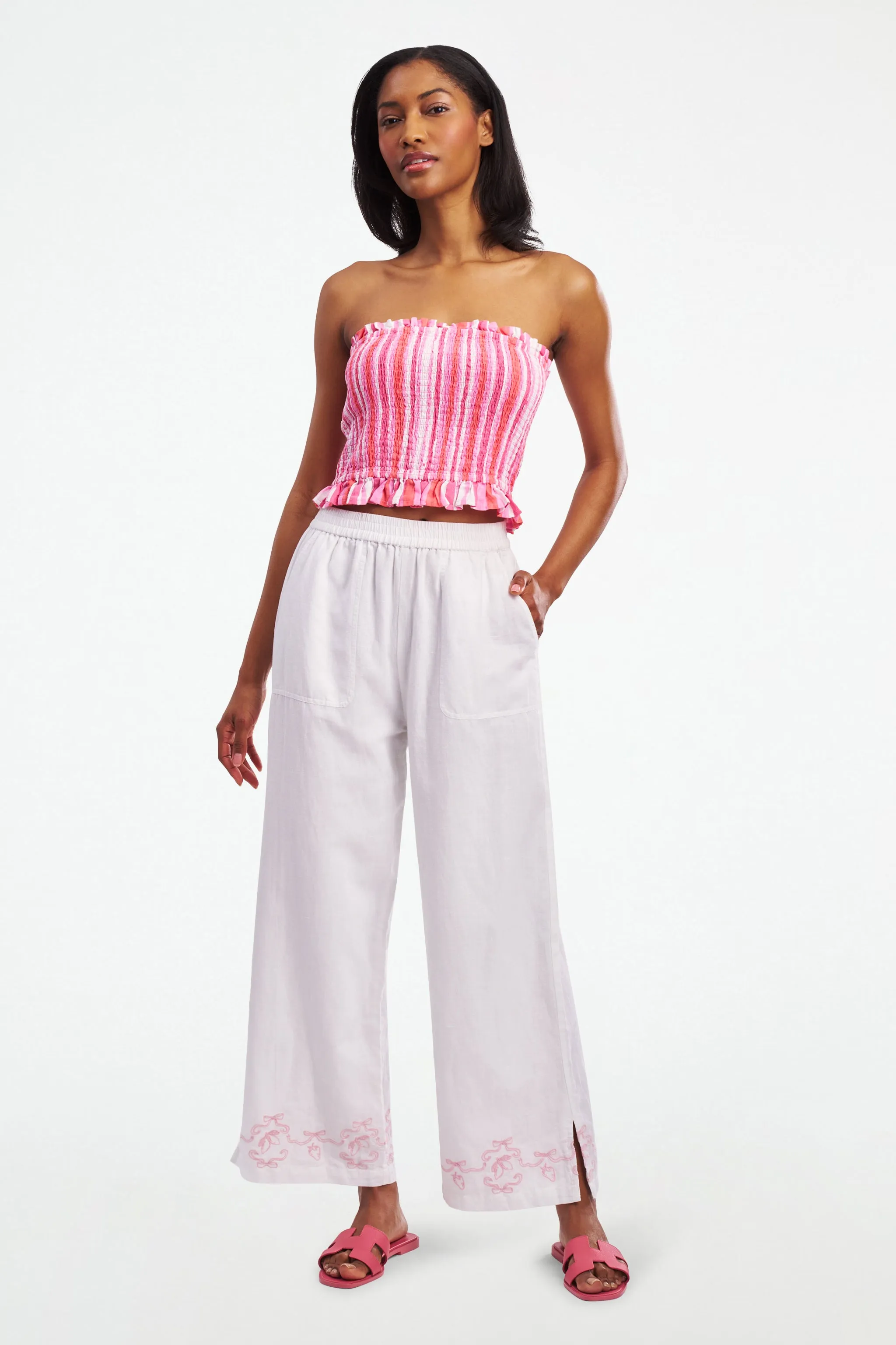 Lemon Bow Embroidery Chloe Pant sold by Roller Rabbit product image thumbnail 4