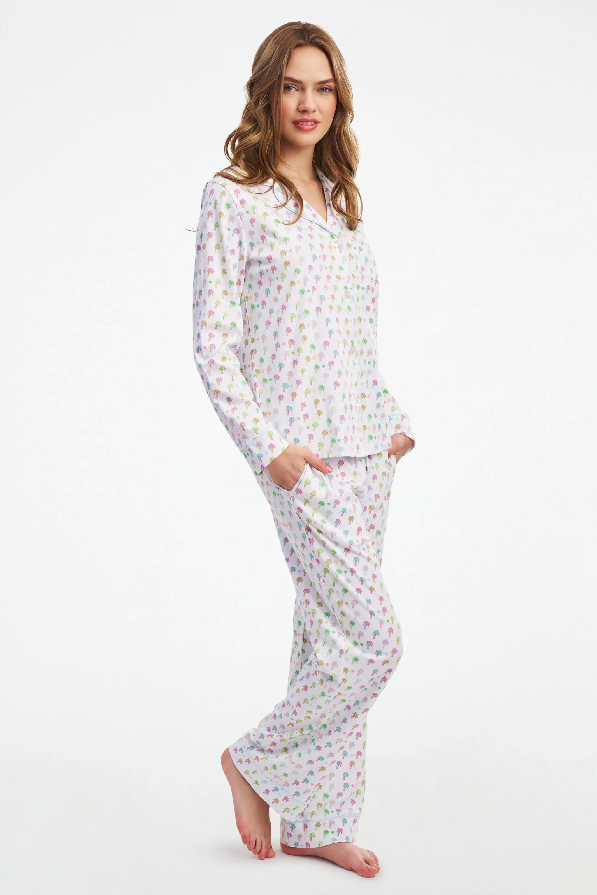 Palm Dreams Long Sleeve Polo Pajamas sold by Roller Rabbit product image thumbnail 4