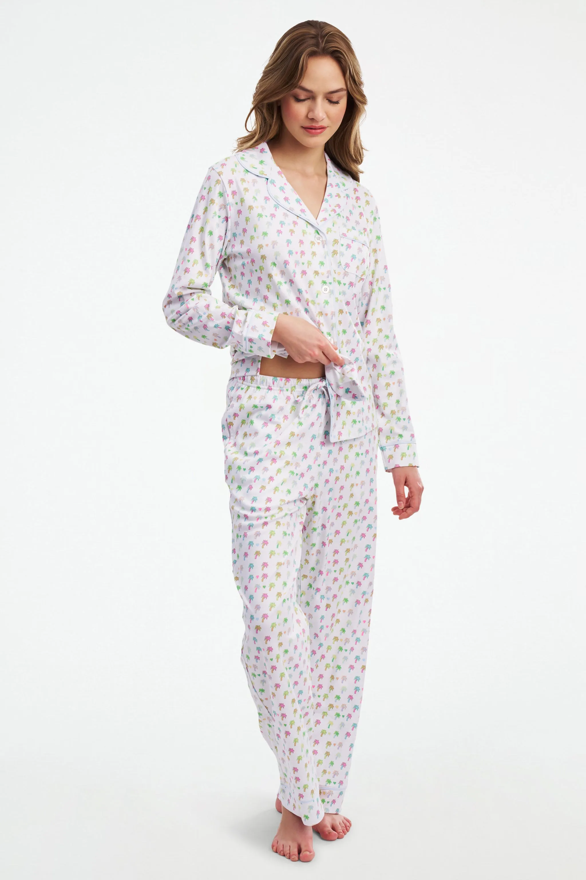 Palm Dreams Long Sleeve Polo Pajamas sold by Roller Rabbit product image thumbnail 5
