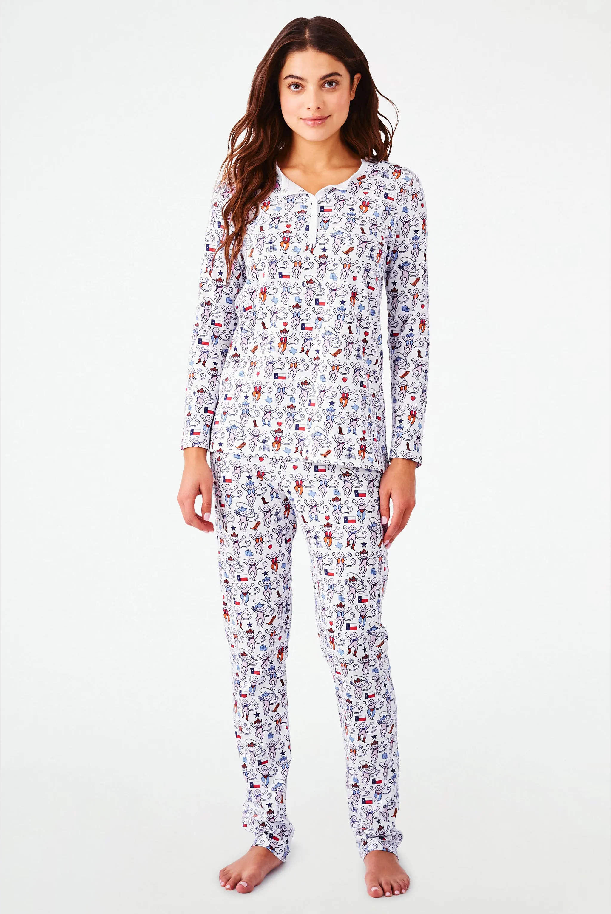 Dallas Monkey Pajamas sold by Roller Rabbit