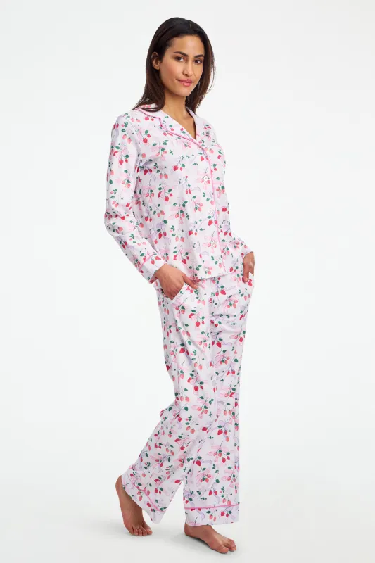 Strawberry Bows Long Sleeve Polo Pajamas sold by Roller Rabbit