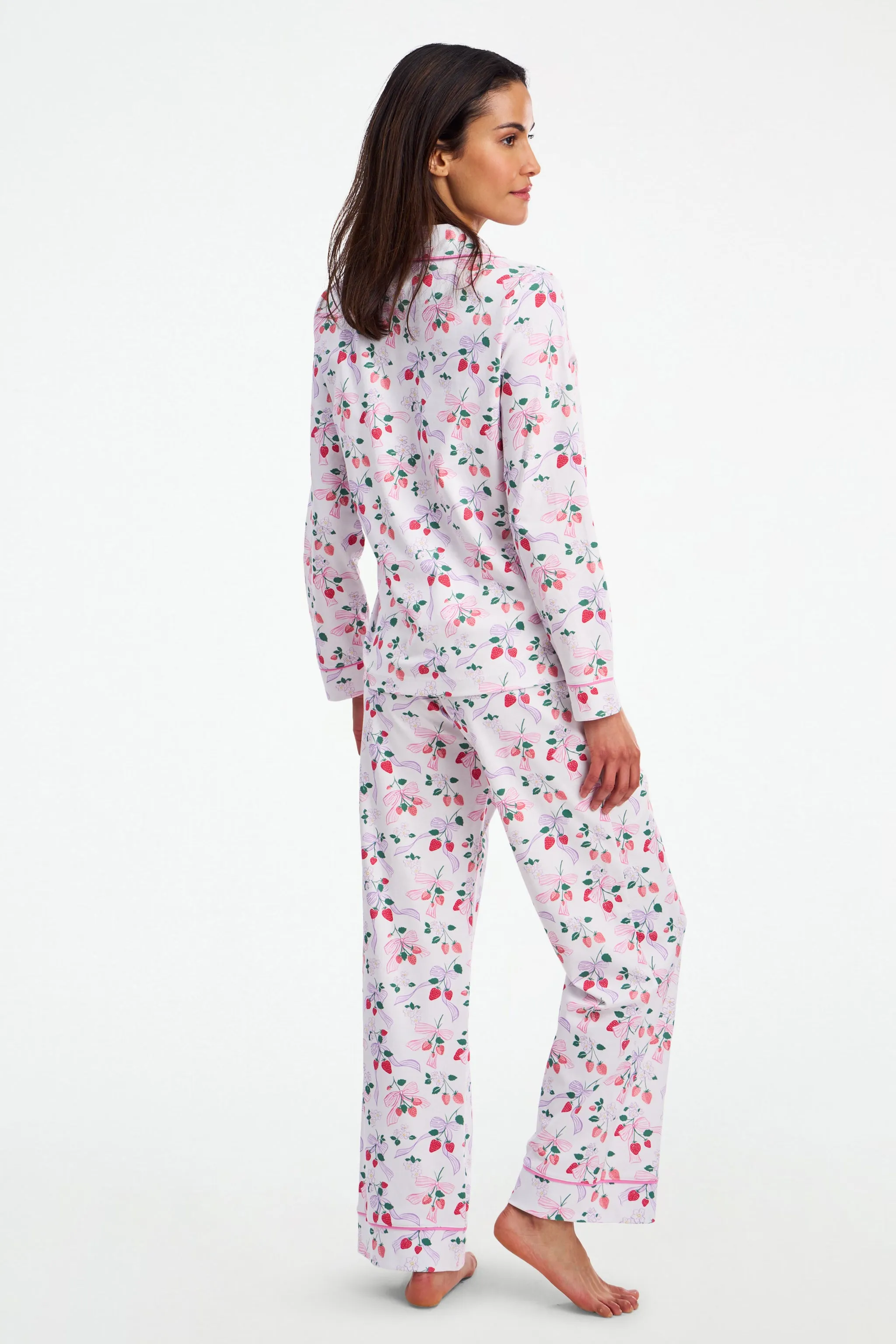 Strawberry Bows Long Sleeve Polo Pajamas sold by Roller Rabbit product image thumbnail 5