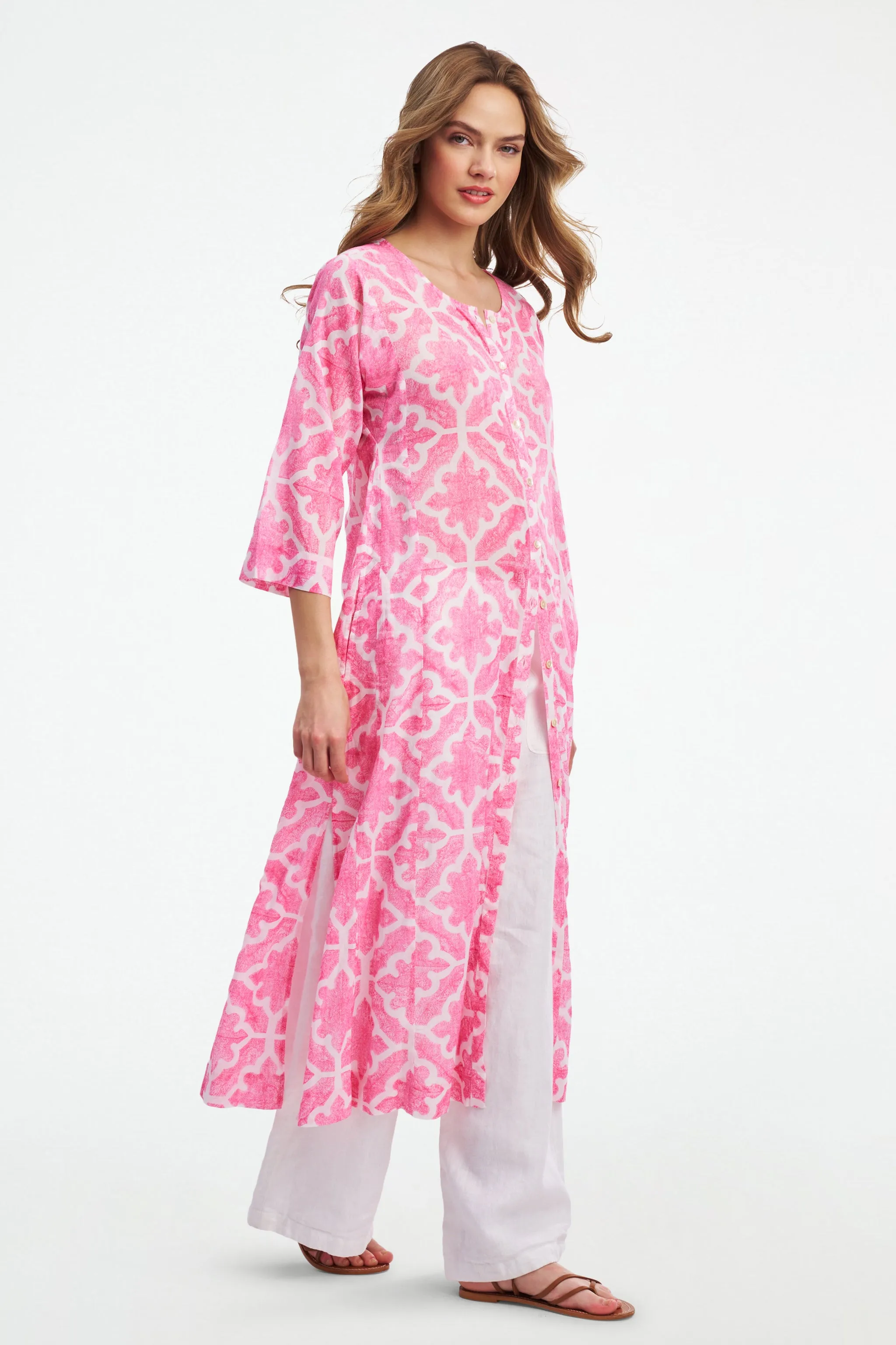 Monaco Pool Anu Long Kurta sold by Roller Rabbit product image thumbnail 3