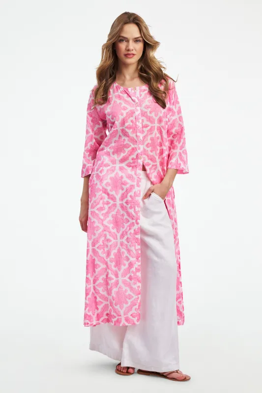 Monaco Pool Anu Long Kurta made by Roller Rabbit