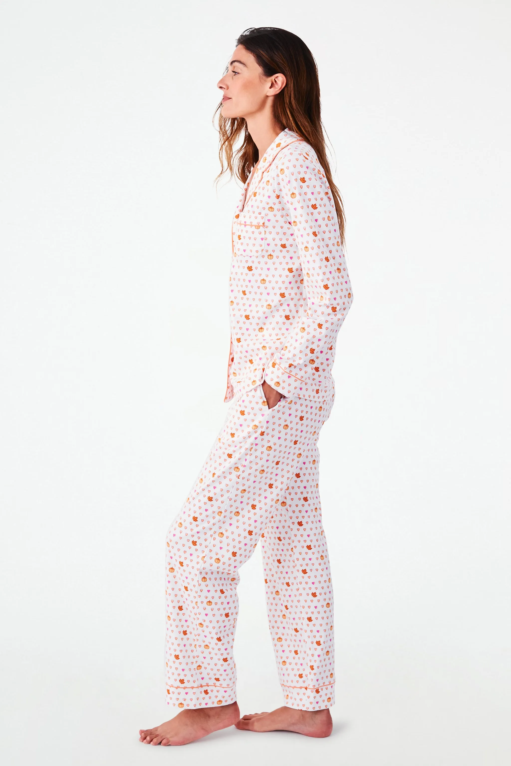 Autumn Hearts Long Sleeve Polo Pajamas sold by Roller Rabbit product image thumbnail 4