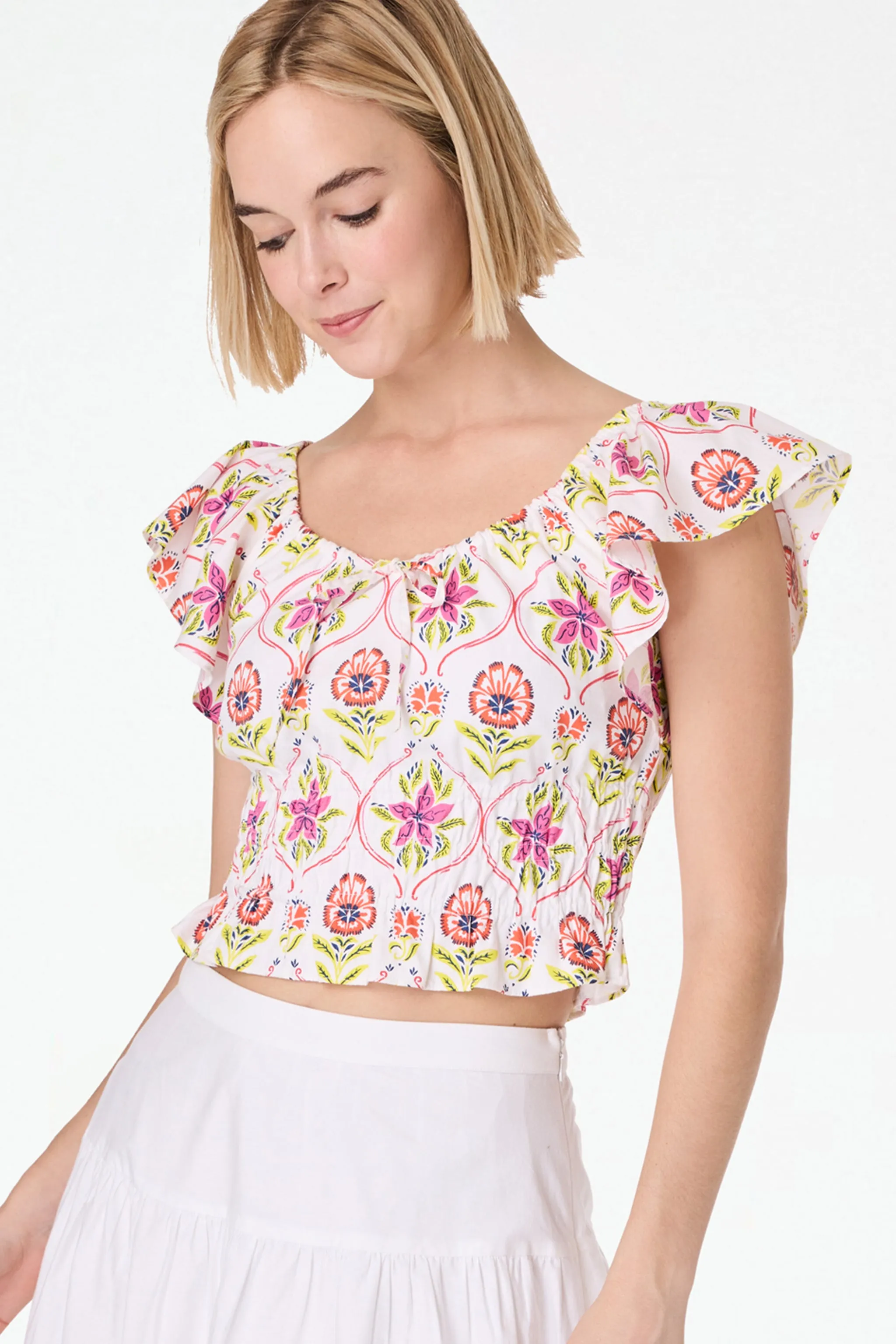 Fontana Floral Reese Top sold by Roller Rabbit