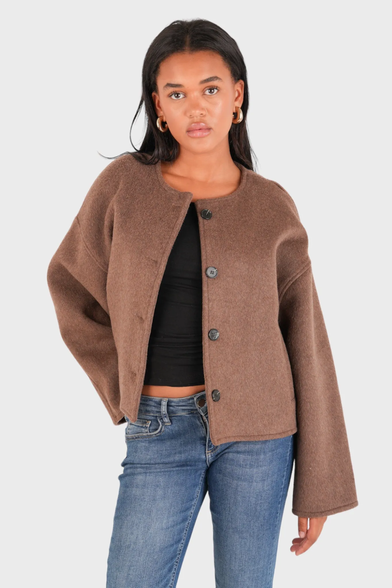 "Cozy" jacket brown sold by Meet Me There product image thumbnail 4