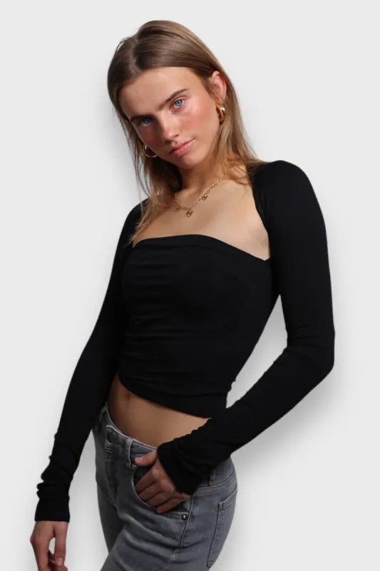 "Loua" top black sold by Meet Me There