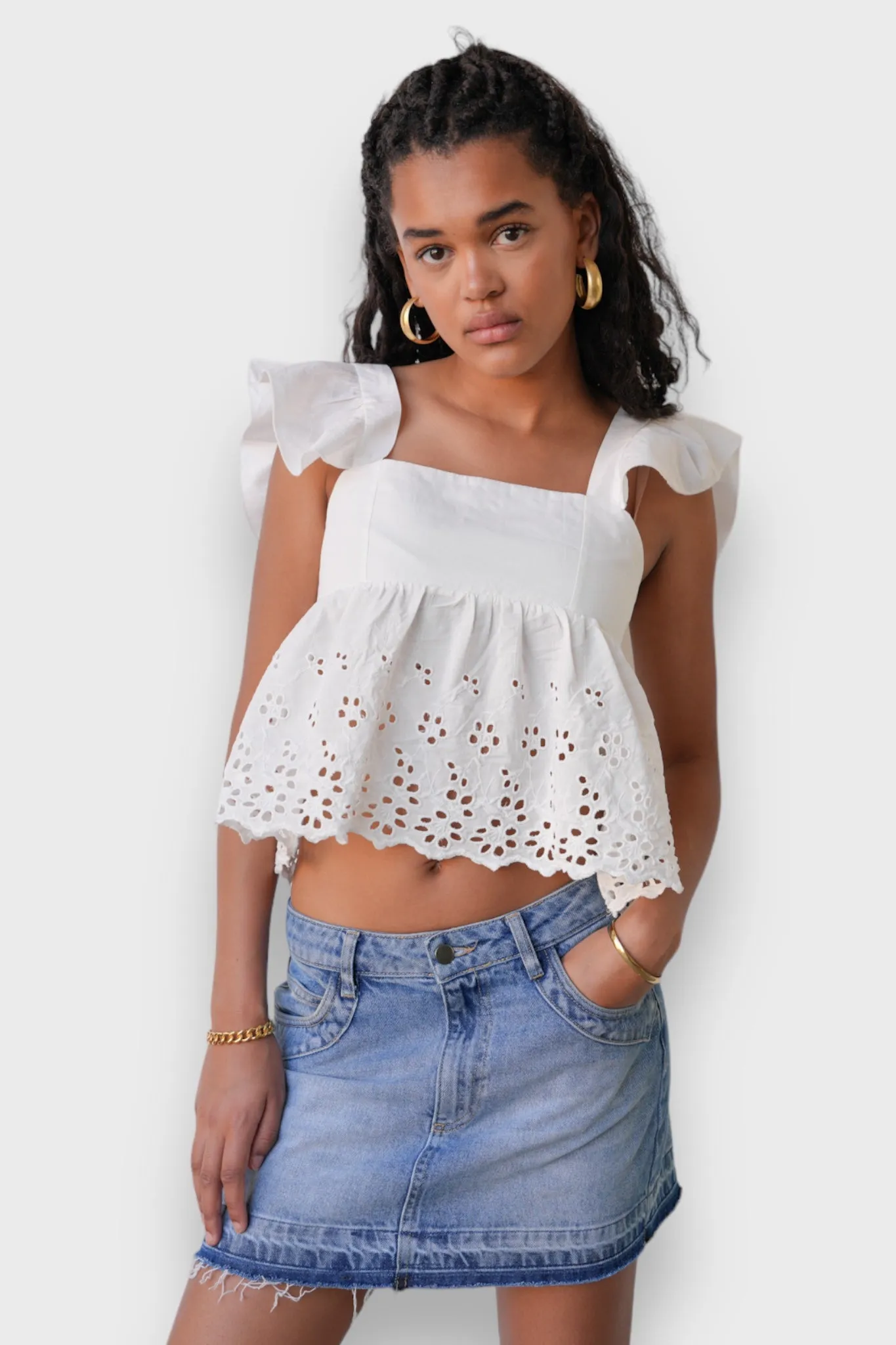 "Lily" top white sold by Meet Me There product image thumbnail 2