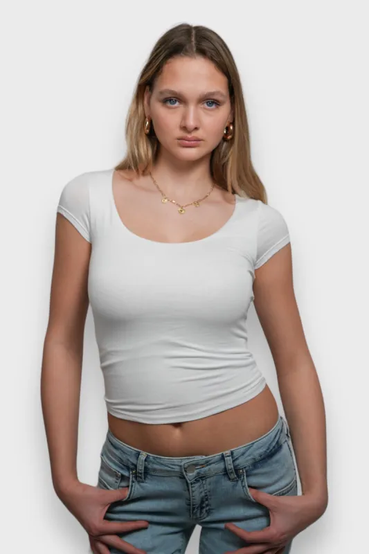 "Lola" top white sold by Meet Me There