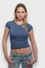 "Macy" top steel blue sold by Meet Me There