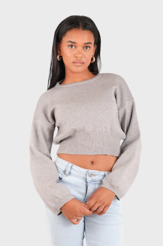 "Soft glow" sweater grey sold by Meet Me There