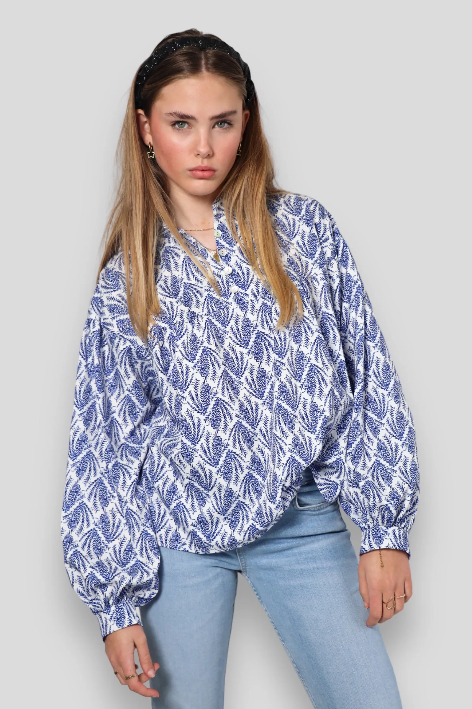 "Mykonos" blouse blue sold by Meet Me There