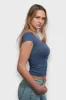 "Lola" top steel blue sold by Meet Me There