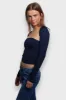 "Loua" top navy sold by Meet Me There