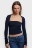 "Loua" top navy sold by Meet Me There
