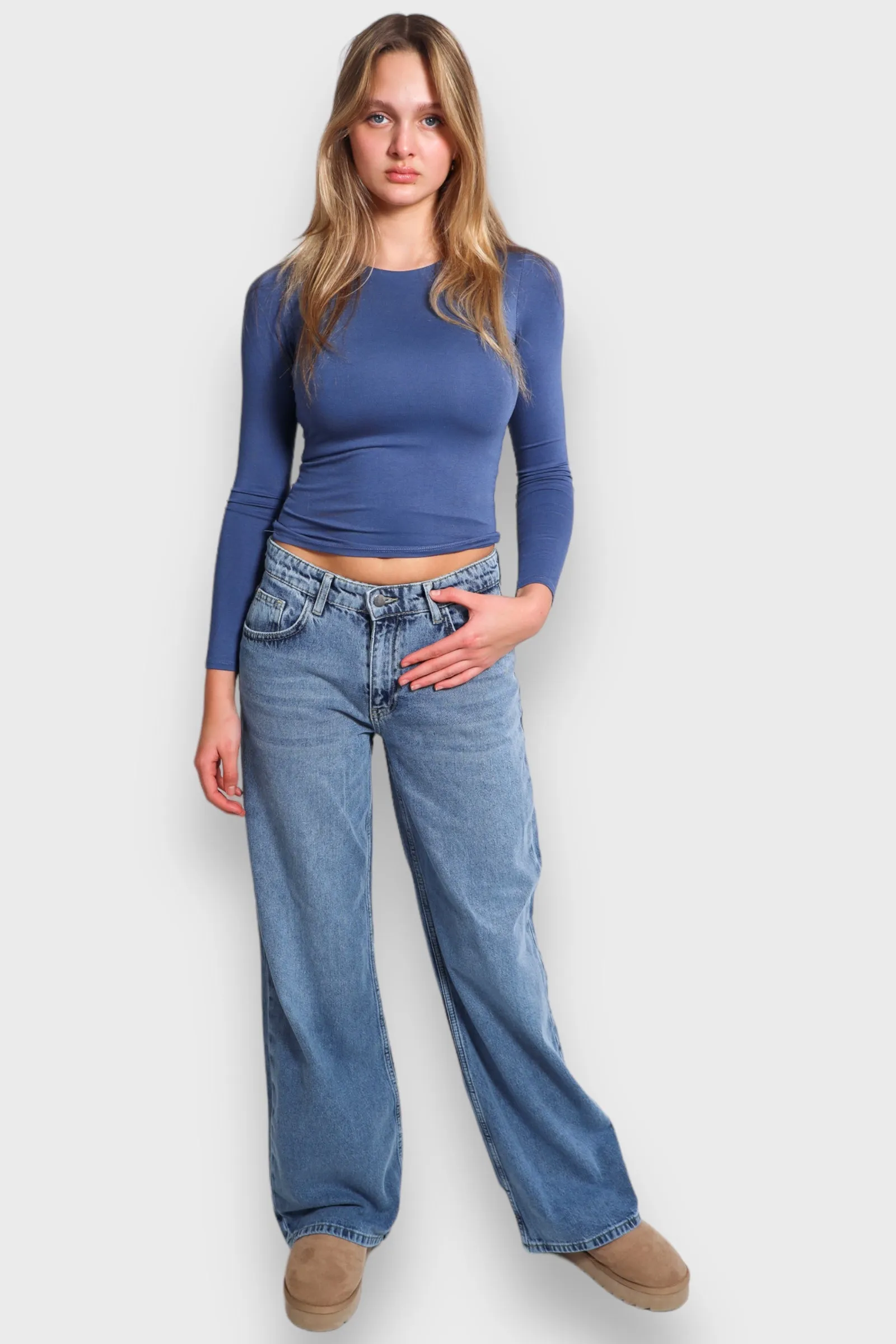 "Wide" mid waist jeans sold by Meet Me There
