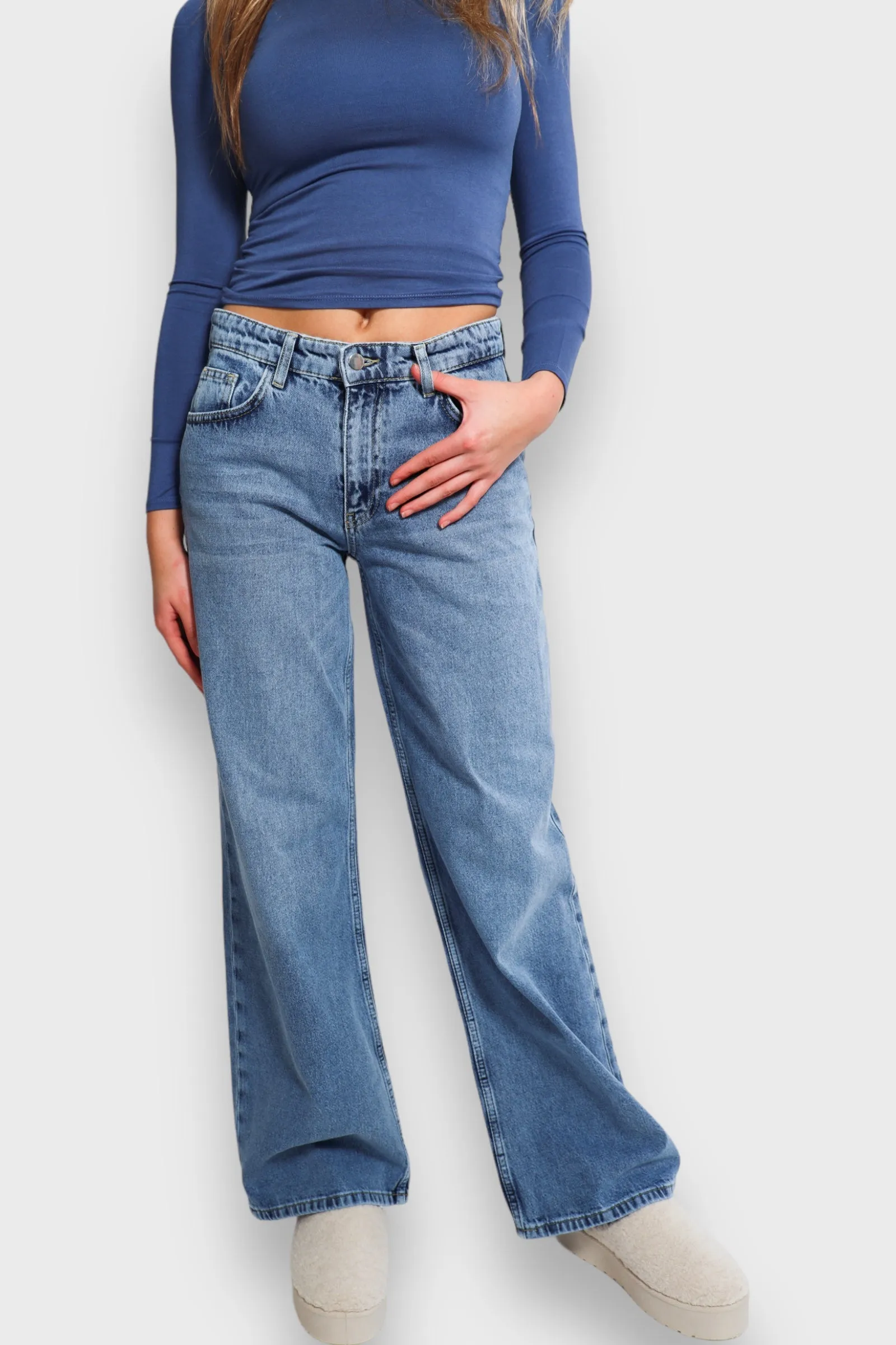 "Wide" mid waist jeans sold by Meet Me There product image thumbnail 4