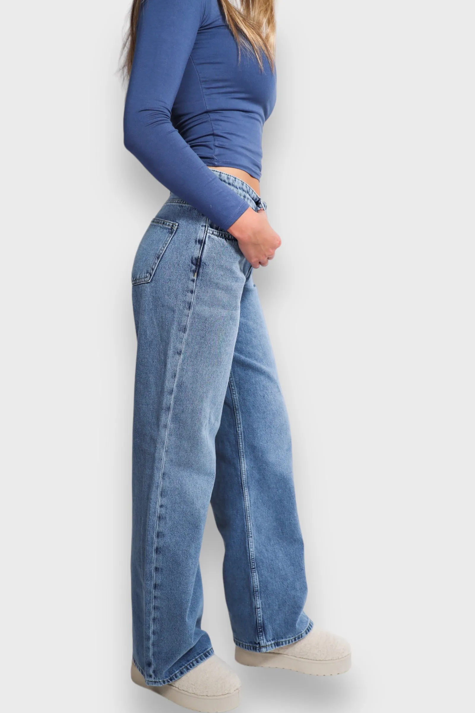 "Wide" mid waist jeans sold by Meet Me There product image thumbnail 3