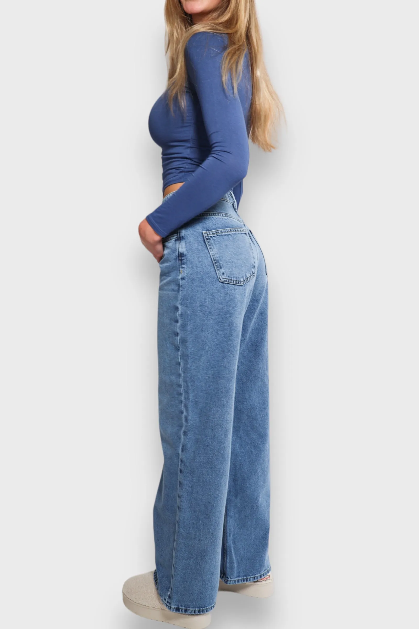 "Wide" mid waist jeans sold by Meet Me There product image thumbnail 2