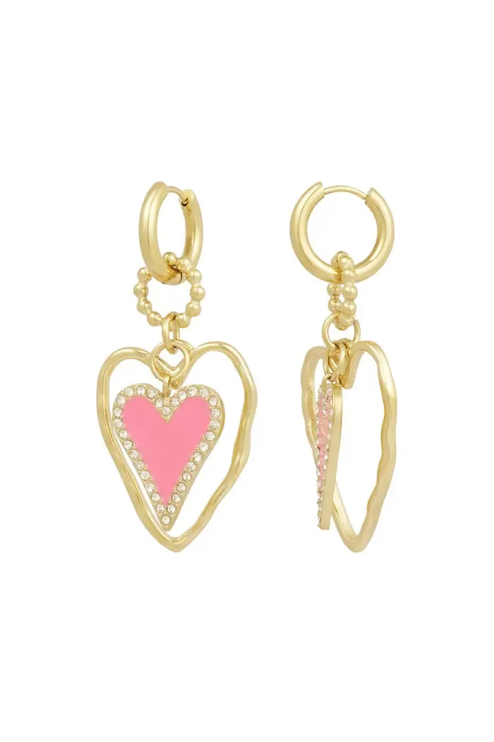 "Pink heart" earrings sold by Meet Me There