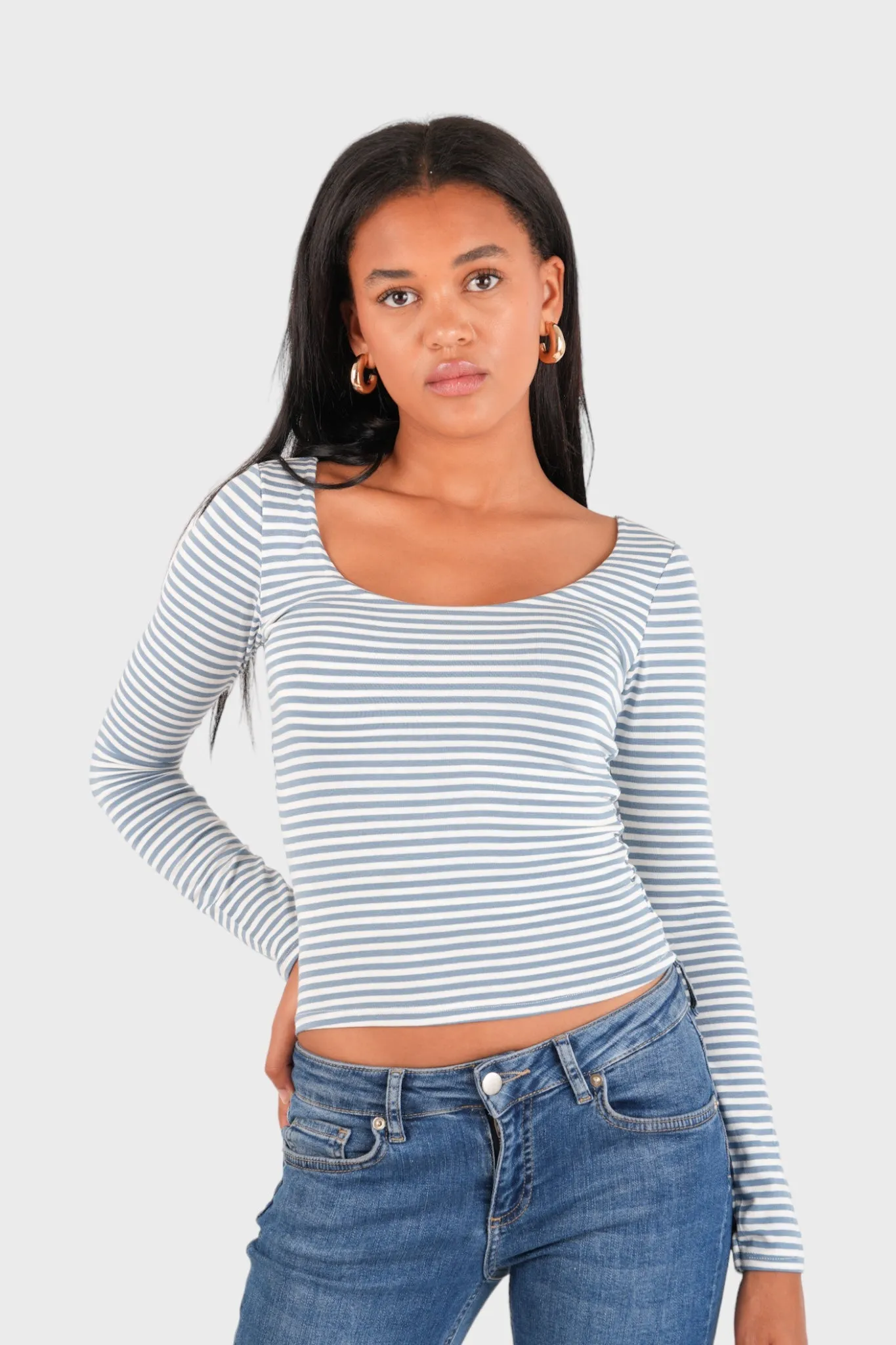 "Nola" top striped blue sold by Meet Me There product image thumbnail 2