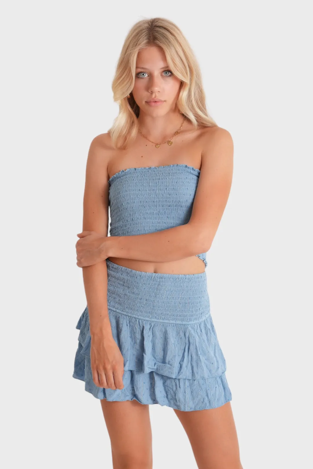 "Caribbean" tube top sky blue sold by Meet Me There product image thumbnail 5