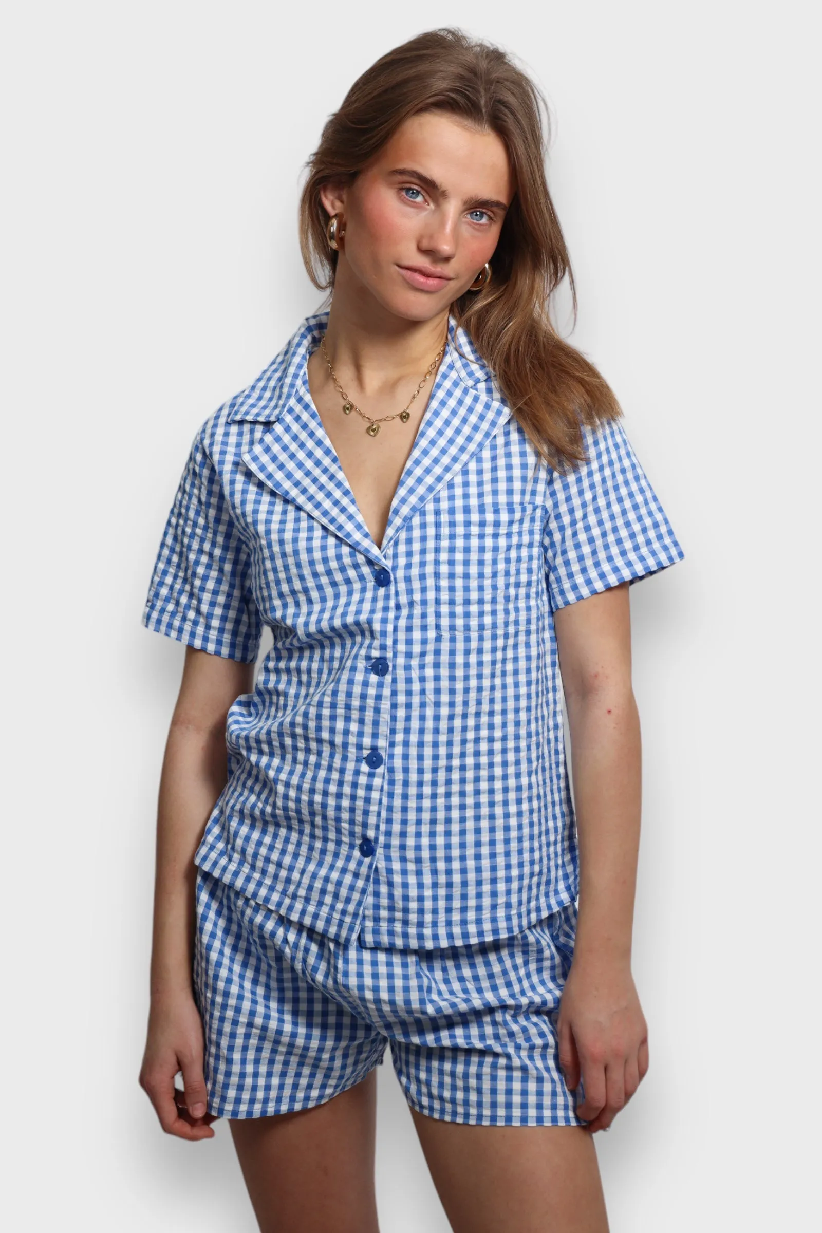 "Check" pyjama blue sold by Meet Me There product image thumbnail 2