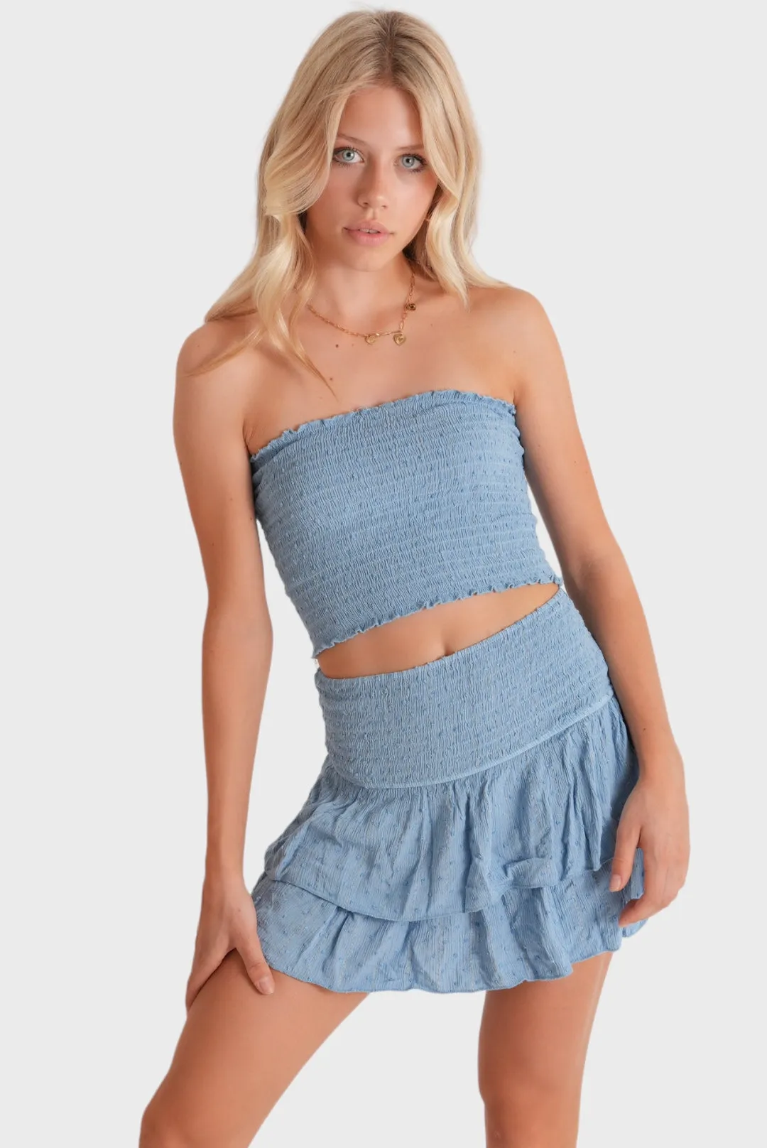 "Caribbean" tube top sky blue sold by Meet Me There product image thumbnail 3