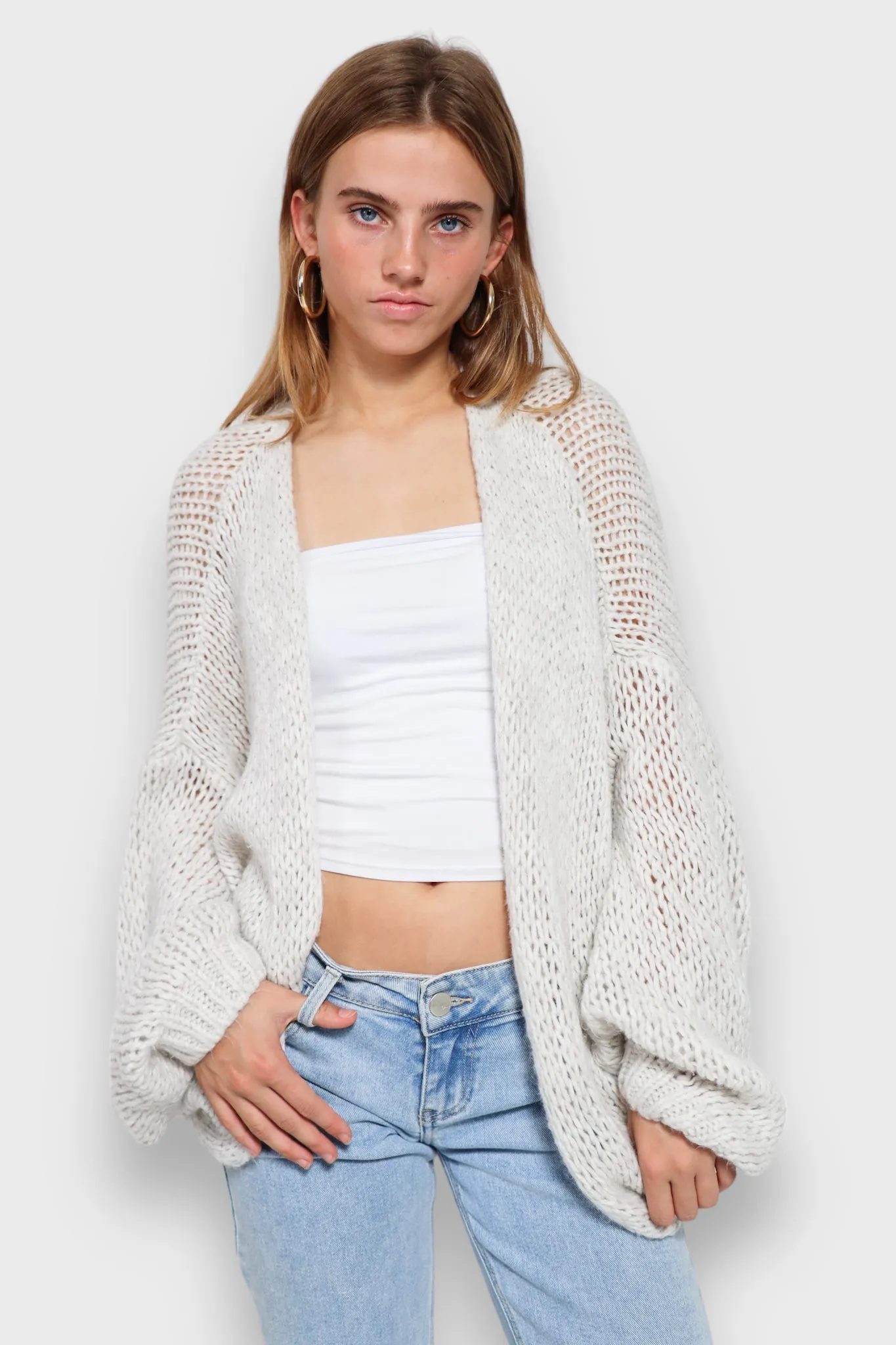 "Keep me warm" vest light grey sold by Meet Me There