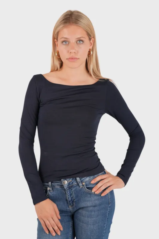"Joy" top navy sold by Meet Me There