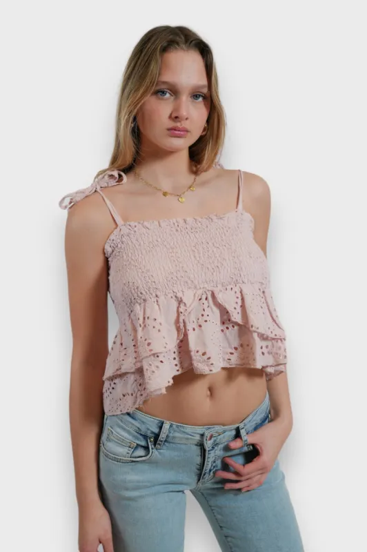 "Poppy" top pink sold by Meet Me There