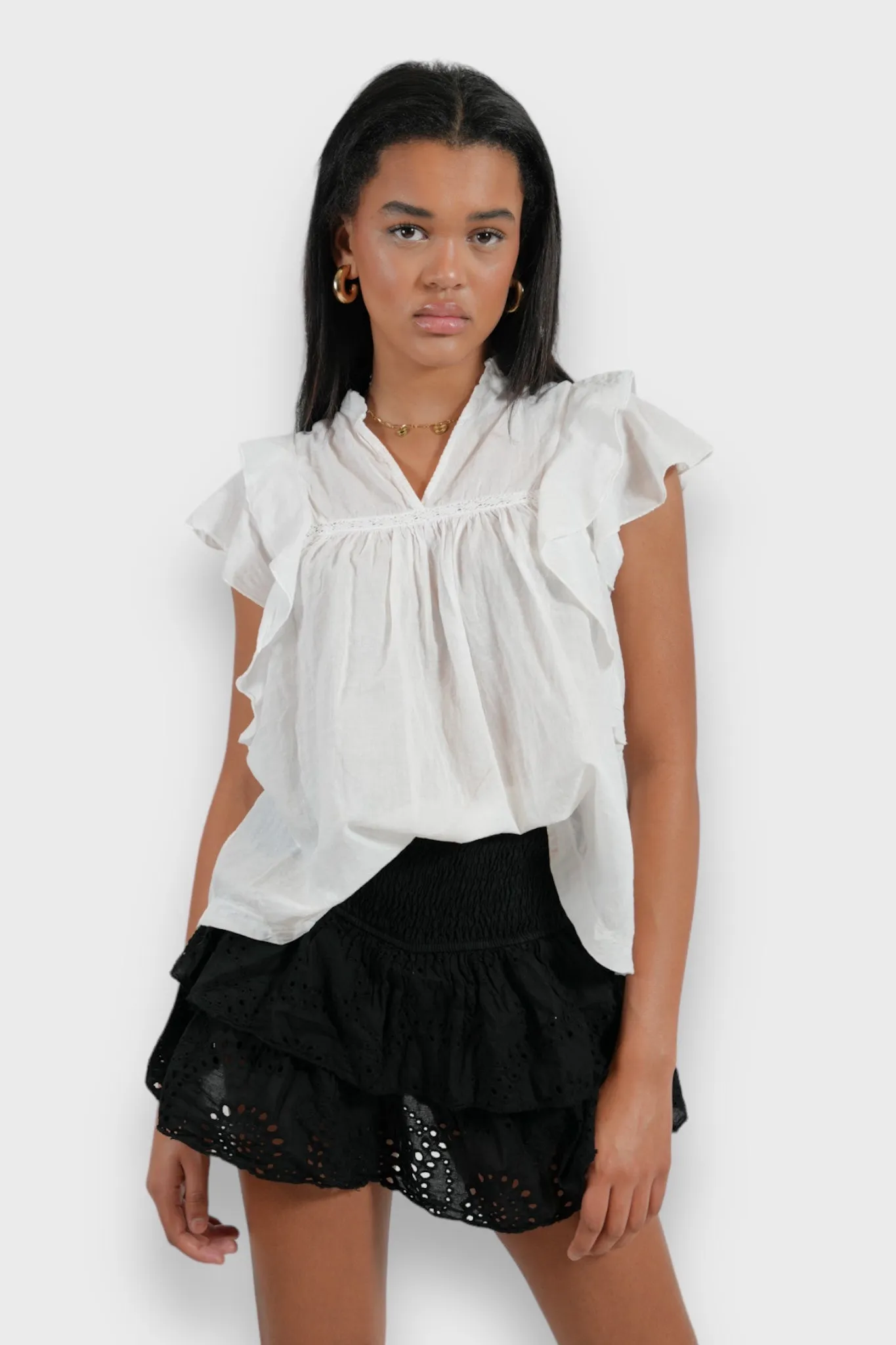 "Flora" blouse white sold by Meet Me There