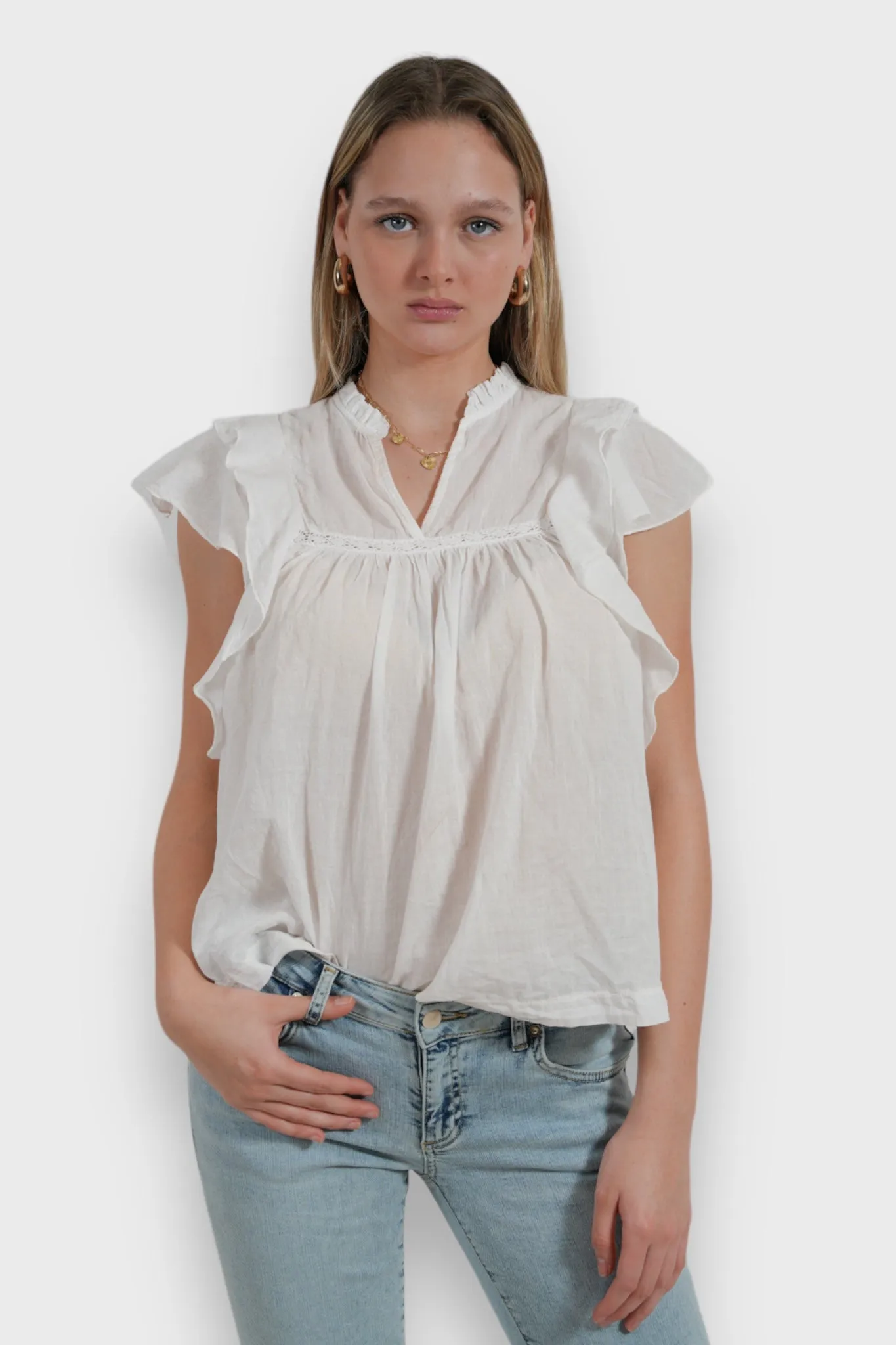 "Flora" blouse white sold by Meet Me There product image thumbnail 2