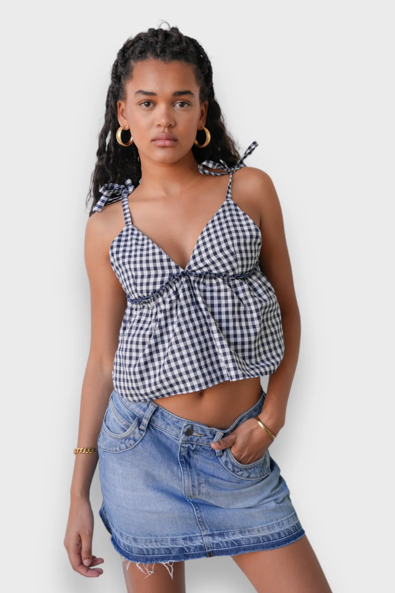 "Violet" top check sold by Meet Me There