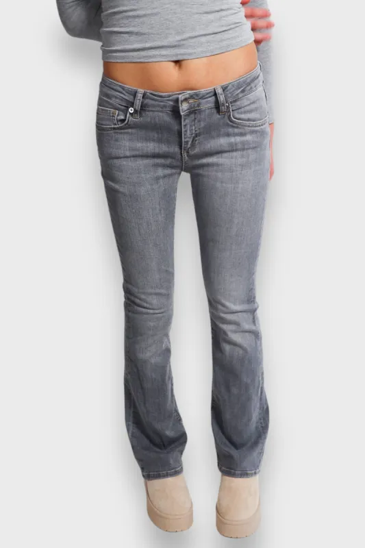 "Flared" low waist jeans grey sold by Meet Me There