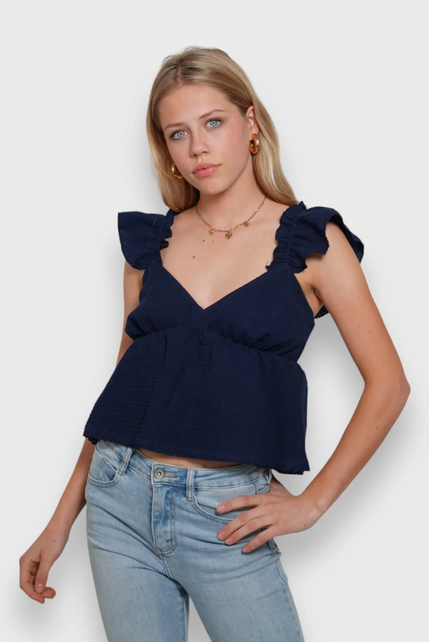 "Sandy" top navy sold by Meet Me There product image thumbnail 2