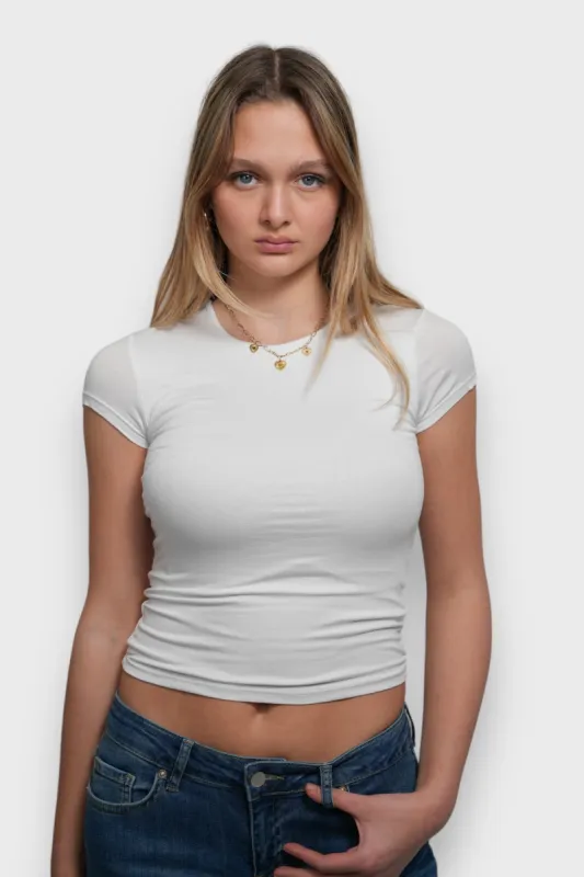 "Macy" top white sold by Meet Me There
