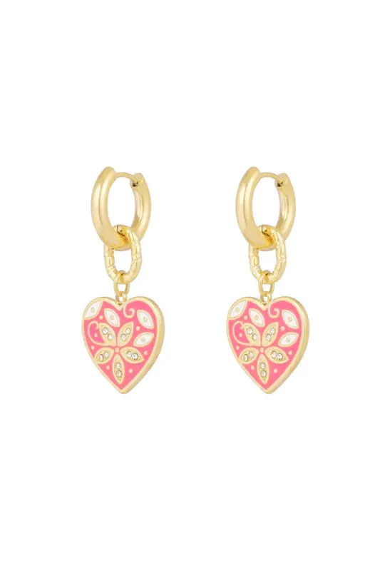 "Pink heart" earrings sold by Meet Me There