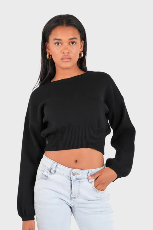"Soft glow" sweater black sold by Meet Me There