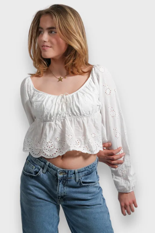 "Violet" top white sold by Meet Me There