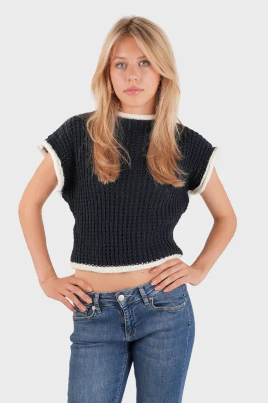 "Adore" top navy sold by Meet Me There