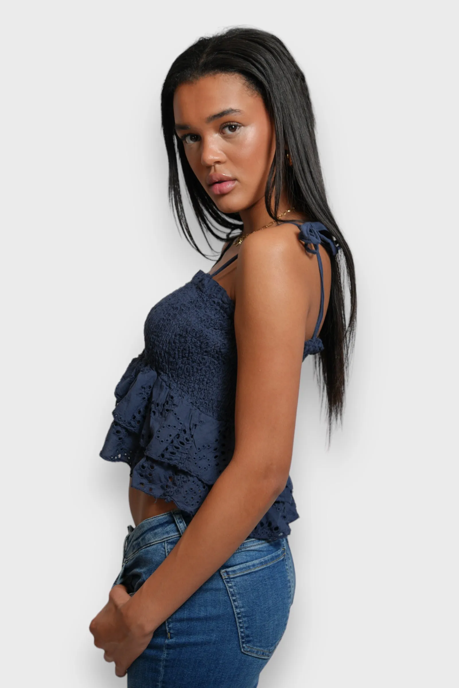 "Poppy" top navy sold by Meet Me There product image thumbnail 3