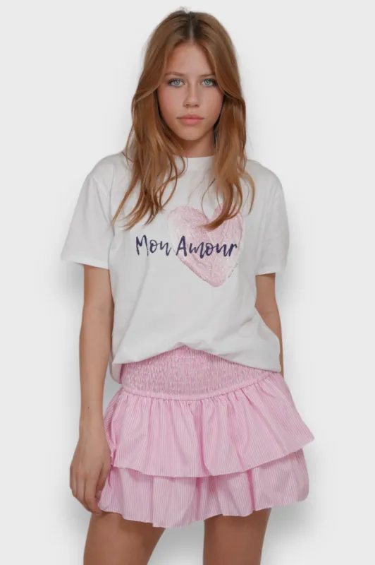 "Striped" skirt pink sold by Meet Me There