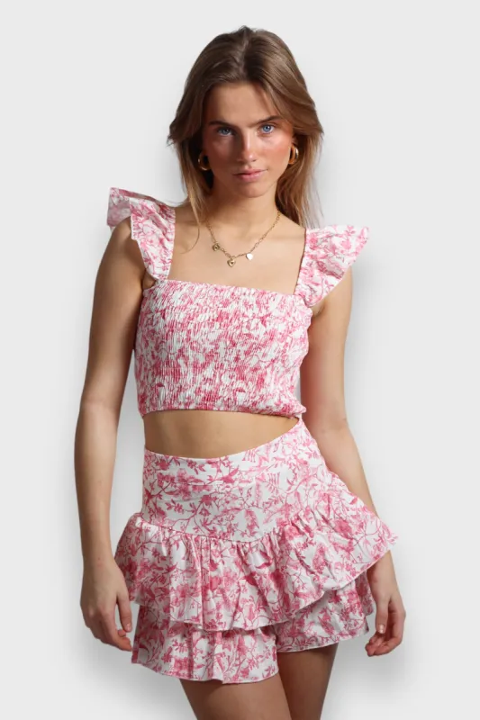 "Flower" skirt pink sold by Meet Me There