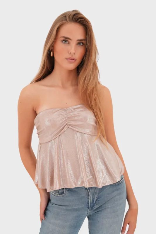 "Glowy" top champagne sold by Meet Me There