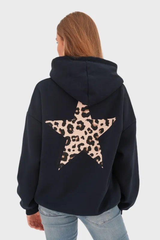 "Panther star" hoodie navy sold by Meet Me There