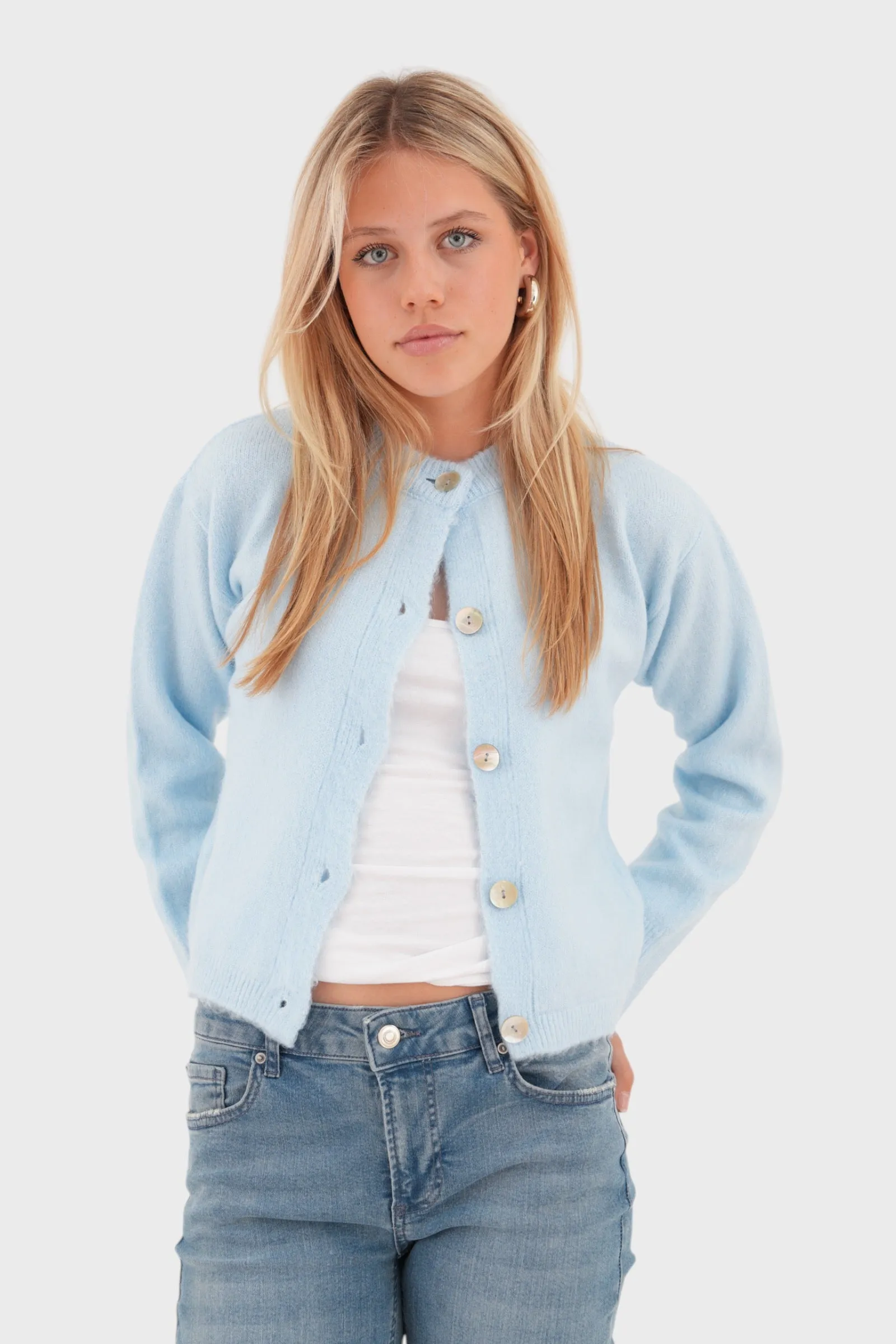 "Autumn" vest blue sold by Meet Me There