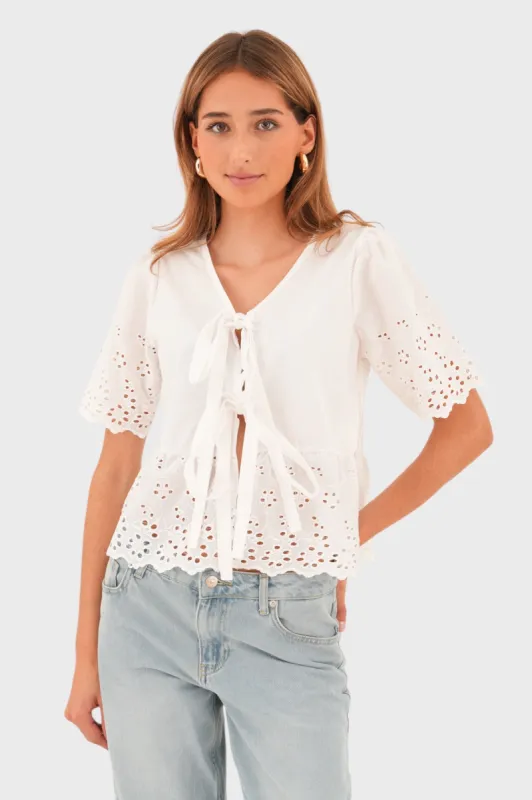 "Lily" blouse white sold by Meet Me There